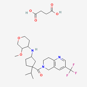 butanedioic acid;[3-[(3-methoxyoxan-4-yl)amino]-1-propan-2-ylcyclopentyl]-[3-(trifluoromethyl)-7,8-dihydro-5H-1,6-naphthyridin-6-yl]methanone