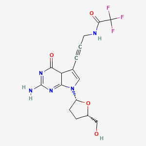 N-[3-[2-amino-7-[(2R,5S)-5-(hydroxymethyl)oxolan-2-yl]-4-oxo-4aH-pyrrolo[2,3-d]pyrimidin-5-yl]prop-2-ynyl]-2,2,2-trifluoroacetamide