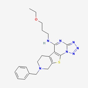 13-benzyl-N-(3-ethoxypropyl)-16-thia-2,3,4,5,7,13-hexazatetracyclo[7.7.0.02,6.010,15]hexadeca-1(9),3,5,7,10(15)-pentaen-8-amine