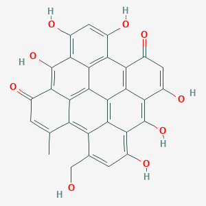 7,9,11,20,22,24-Hexahydroxy-13-(hydroxymethyl)-16-methyloctacyclo[13.11.1.12,10.03,8.04,25.019,27.021,26.014,28]octacosa-1(27),2(28),3,6,8,10,12,14,16,19,21,23,25-tridecaene-5,18-dione