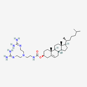 [(3S,8S,9S,10R,13R,14S,17R)-10,13-dimethyl-17-[(2R)-6-methylheptan-2-yl]-2,3,4,7,8,9,11,12,14,15,16,17-dodecahydro-1H-cyclopenta[a]phenanthren-3-yl] N-[2-[bis[2-(diaminomethylideneamino)ethyl]amino]ethyl]carbamate