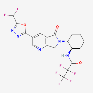 N-[(1R,2R)-2-[3-[5-(difluoromethyl)-1,3,4-oxadiazol-2-yl]-5-oxo-7H-pyrrolo[3,4-b]pyridin-6-yl]cyclohexyl]-2,2,3,3,3-pentafluoropropanamide