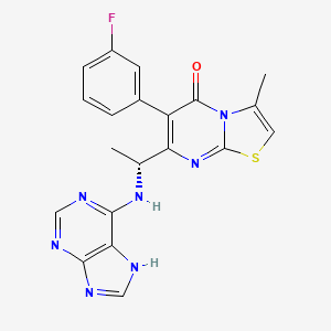 6-(3-fluorophenyl)-3-methyl-7-[(1R)-1-(7H-purin-6-ylamino)ethyl]-[1,3]thiazolo[3,2-a]pyrimidin-5-one