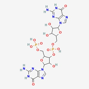 molecular formula C20H26N10O15P2 B11932775 [5-(2-amino-6-oxo-1H-purin-9-yl)-3,4-dihydroxyoxolan-2-yl]methyl [5-(2-amino-6-oxo-1H-purin-9-yl)-4-hydroxy-2-(phosphonooxymethyl)oxolan-3-yl] hydrogen phosphate 