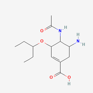 molecular formula C14H24N2O4 B11932932 4-acetamido-5-amino-3-pentan-3-yloxycyclohexene-1-carboxylic acid 