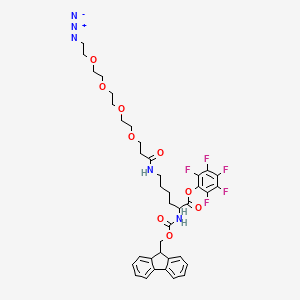 molecular formula C38H42F5N5O9 B1193301 Fmoc-NH-Azide-PEG4-L-Lysine-PFP ester 