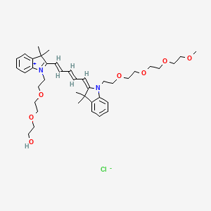 molecular formula C40H57ClN2O7 B1193310 N-(m-PEG4)-N'-(hydroxy-PEG2)-Cy5 