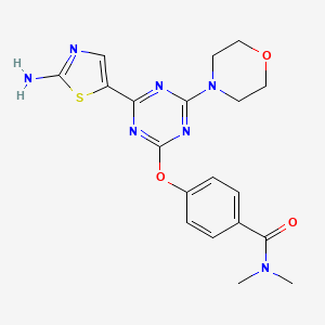 4-[[4-(2-amino-1,3-thiazol-5-yl)-6-morpholin-4-yl-1,3,5-triazin-2-yl]oxy]-N,N-dimethylbenzamide