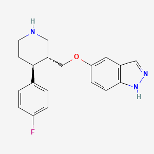 5-[[(3R,4S)-4-(4-fluorophenyl)piperidin-3-yl]methoxy]-1H-indazole