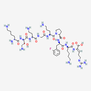 molecular formula C47H80FN17O11 B11933164 H-D-Lys-D-Dab(3R-OH)-D-Dab-Gly-Orn-D-Pro-D-Phe(2-F)-D-Lys-Arg(2,3-dehydro)-OH 