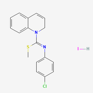 molecular formula C17H16ClIN2S B1193319 methyl N-(4-chlorophenyl)-2H-quinoline-1-carboximidothioate;hydroiodide 
