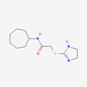 N-cycloheptyl-2-(4,5-dihydro-1H-imidazol-2-ylsulfanyl)acetamide