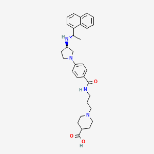 1-[3-[[4-[(3R)-3-[[(1S)-1-naphthalen-1-ylethyl]amino]pyrrolidin-1-yl]benzoyl]amino]propyl]piperidine-4-carboxylic acid