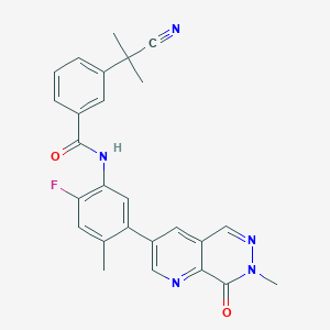 3-(2-cyanopropan-2-yl)-N-[2-fluoro-4-methyl-5-(7-methyl-8-oxo-7,8-dihydropyrido[2,3-d]pyridazin-3-yl)phenyl]benzamide