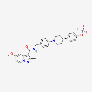 5-Methoxy-2-methyl-N-(4-(4-(4-(trifluoromethoxy)phenyl)piperidin-1-yl)benzyl)pyrazolo[1,5-a]pyridine-3-carboxamide