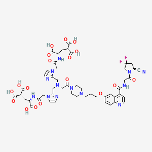 (3S)-3-[[2-[2-[[[2-[4-[3-[4-[[2-[(2S)-2-cyano-4,4-difluoropyrrolidin-1-yl]-2-oxoethyl]carbamoyl]quinolin-6-yl]oxypropyl]piperazin-1-yl]-2-oxoethyl]-[[1-[2-oxo-2-[[(1S)-1,3,3-tricarboxypropyl]amino]ethyl]imidazol-2-yl]methyl]amino]methyl]imidazol-1-yl]acetyl]amino]propane-1,1,3-tricarboxylic acid