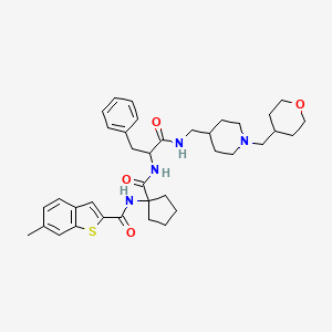 6-methyl-N-[1-[[1-[[1-(oxan-4-ylmethyl)piperidin-4-yl]methylamino]-1-oxo-3-phenylpropan-2-yl]carbamoyl]cyclopentyl]-1-benzothiophene-2-carboxamide