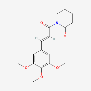 molecular formula C17H21NO5 B11933372 1-[(2E)-3-(3,4,5-trimethoxyphenyl)prop-2-enoyl]piperidin-2-one CAS No. 82017-78-5