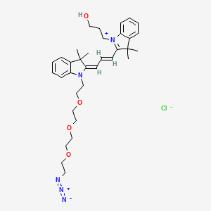 molecular formula C34H46ClN5O4 B1193343 N-羟丙基-N'-(叠氮-PEG3)-Cy3 
