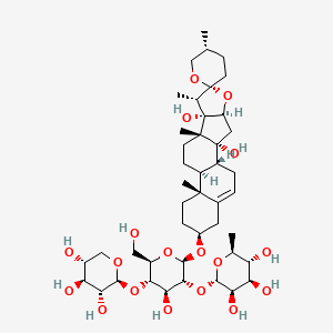 (2S,3R,4R,5R,6S)-2-[(2R,3R,4S,5S,6R)-2-[(1R,2R,4S,5'R,6R,7S,8S,9S,12S,13R,16S)-2,8-dihydroxy-5',7,9,13-tetramethylspiro[5-oxapentacyclo[10.8.0.02,9.04,8.013,18]icos-18-ene-6,2'-oxane]-16-yl]oxy-4-hydroxy-6-(hydroxymethyl)-5-[(2S,3R,4S,5R)-3,4,5-trihydroxyoxan-2-yl]oxyoxan-3-yl]oxy-6-methyloxane-3,4,5-triol