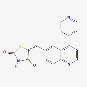 (5Z)-5-{[4-(pyridin-4-yl)quinolin-6-yl]methylidene}-1,3-thiazolidine-2,4-dione