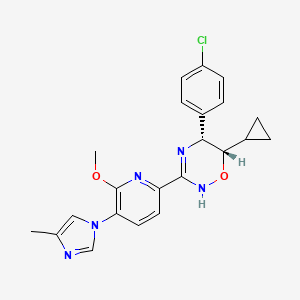 molecular formula C22H22ClN5O2 B11933767 (5R,6S)-5-(4-chlorophenyl)-6-cyclopropyl-3-[6-methoxy-5-(4-methylimidazol-1-yl)pyridin-2-yl]-5,6-dihydro-2H-1,2,4-oxadiazine 