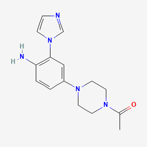 molecular formula C15H19N5O B1193379 4-乙酰-1-(4-氨基-3-咪唑-1-基苯基)哌嗪 