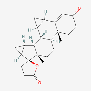 molecular formula C24H30O3 B11933864 (4aR,4bS,6aS,7S,7aS,8aS,8bS,8cR)-4a,6a-dimethyl-3',4,4a,4b,4',5,6,6a,7a,8,8a,8b,8c,8d,9,9a-hexadecahydro-5'H-spiro[cyclopropa[4,5]cyclopenta[1,2-a]cyclopropa[l]phenanthrene-7,2'-furan]-2,5'(3H)-dione 