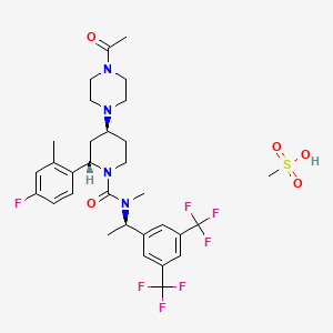 molecular formula C31H39F7N4O5S B11933934 (2R,4S)-4-(4-Acetyl-1-piperazinyl)-N-[(1R)-1-[3,5-bis(trifluoromethyl)phenyl]ethyl]-2-(4-fluoro-2-methylphenyl)-N-methyl-1-piperidinecarboxamide Methanesulfonate 