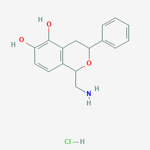 molecular formula C16H18ClNO3 B11934026 1-(aminomethyl)-3-phenyl-3,4-dihydro-1H-isochromene-5,6-diol;hydrochloride 