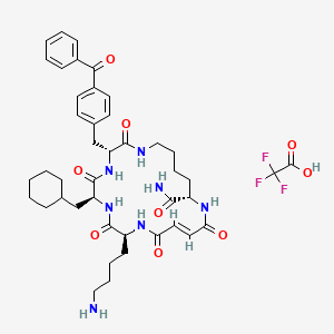 (3R,6S,9S,12E,16S)-9-(4-aminobutyl)-3-[(4-benzoylphenyl)methyl]-6-(cyclohexylmethyl)-2,5,8,11,14-pentaoxo-1,4,7,10,15-pentazacycloicos-12-ene-16-carboxamide;2,2,2-trifluoroacetic acid