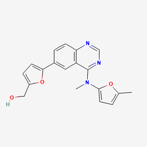 [5-[4-[Methyl-(5-methylfuran-2-yl)amino]quinazolin-6-yl]furan-2-yl]methanol