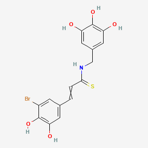 molecular formula C16H14BrNO5S B11934121 3-(3-bromo-4,5-dihydroxyphenyl)-N-[(3,4,5-trihydroxyphenyl)methyl]prop-2-enethioamide 