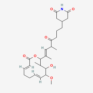 molecular formula C27H39NO7 B11934165 4-[(E)-7-[(6E,10E)-4-hydroxy-5-methoxy-3-methyl-12-oxo-1-oxacyclododeca-6,10-dien-2-yl]-5-methyl-4-oxooct-6-enyl]piperidine-2,6-dione 