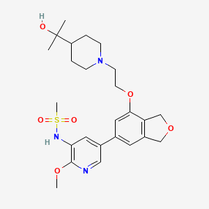 N-[5-[7-[2-[4-(2-hydroxypropan-2-yl)piperidin-1-yl]ethoxy]-1,3-dihydro-2-benzofuran-5-yl]-2-methoxypyridin-3-yl]methanesulfonamide