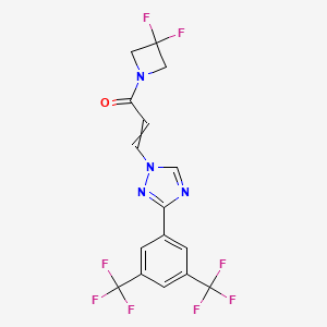 molecular formula C16H10F8N4O B11934229 3-[3-[3,5-Bis(trifluoromethyl)phenyl]-1,2,4-triazol-1-yl]-1-(3,3-difluoroazetidin-1-yl)prop-2-en-1-one 