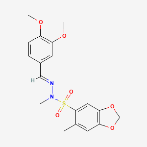 molecular formula C18H20N2O6S B11934277 N-[(E)-(3,4-dimethoxyphenyl)methylideneamino]-N,6-dimethyl-1,3-benzodioxole-5-sulfonamide 