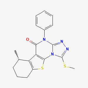 (11S)-11-methyl-3-methylsulfanyl-7-phenyl-16-thia-2,4,5,7-tetrazatetracyclo[7.7.0.02,6.010,15]hexadeca-1(9),3,5,10(15)-tetraen-8-one