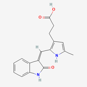 (Z)-3-(5-methyl-2-((2-oxoindolin-3-ylidene)methyl)-1H-pyrrol-3-yl)propanoic acid