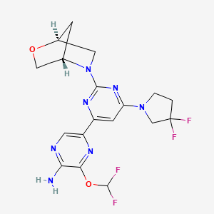 3-(difluoromethoxy)-5-[6-(3,3-difluoropyrrolidin-1-yl)-2-[(1S,4S)-2-oxa-5-azabicyclo[2.2.1]heptan-5-yl]pyrimidin-4-yl]pyrazin-2-amine