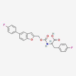 molecular formula C25H19F2NO5 B1193460 3-(4-氟苯基)-2-[[5-(4-氟苯基)-1-苯并呋喃-2-基]甲氧羰基氨基]丙酸 