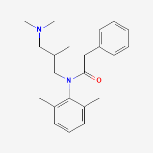 molecular formula C19H28N4O2S B1193466 N-(3-(Dimethylamino)-2-methylpropyl)-2',6'-dimethyl-2-phenylacetanilide 