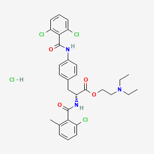 molecular formula C30H33Cl4N3O4 B11935410 2-(diethylamino)ethyl (2R)-2-[(2-chloro-6-methylbenzoyl)amino]-3-[4-[(2,6-dichlorobenzoyl)amino]phenyl]propanoate;hydrochloride 