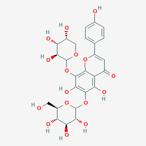 5,7-dihydroxy-2-(4-hydroxyphenyl)-6-[(3R,4S,5S,6R)-3,4,5-trihydroxy-6-(hydroxymethyl)oxan-2-yl]oxy-8-[(3S,4R,5R)-3,4,5-trihydroxyoxan-2-yl]oxychromen-4-one