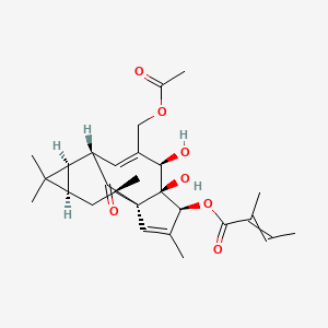 [(1S,4S,5S,6R,9S,10R,12R,14R)-7-(acetyloxymethyl)-5,6-dihydroxy-3,11,11,14-tetramethyl-15-oxo-4-tetracyclo[7.5.1.01,5.010,12]pentadeca-2,7-dienyl] 2-methylbut-2-enoate