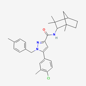 5-(4-chloro-3-methylphenyl)-1-[(4-methylphenyl)methyl]-N-(1,3,3-trimethyl-2-bicyclo[2.2.1]heptanyl)pyrazole-3-carboxamide