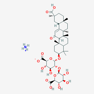 azanium;(2S,3S,4S,5R,6S)-6-[[(3S,6aR,6bS,8aS,11S,12aR,14aR,14bS)-11-carboxy-4,4,6a,6b,8a,11,14b-heptamethyl-14-oxo-2,3,4a,5,6,7,8,9,10,12,12a,14a-dodecahydro-1H-picen-3-yl]oxy]-5-[(2R,3R,4S,5S,6S)-6-carboxy-3,4,5-trihydroxyoxan-2-yl]oxy-3,4-dihydroxyoxane-2-carboxylate