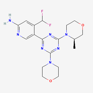 4-(difluoromethyl)-5-[4-[(3R)-3-methylmorpholin-4-yl]-6-morpholin-4-yl-1,3,5-triazin-2-yl]pyridin-2-amine