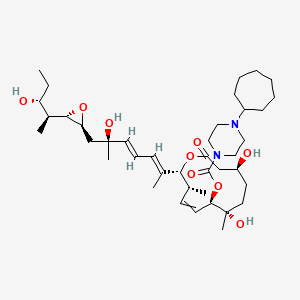 [(2R,3R,6R,7S,10S)-7,10-dihydroxy-2-[(2E,4E,6S)-6-hydroxy-7-[(2S,3S)-3-[(2S,3R)-3-hydroxypentan-2-yl]oxiran-2-yl]-6-methylhepta-2,4-dien-2-yl]-3,7-dimethyl-12-oxo-1-oxacyclododec-4-en-6-yl] 4-cycloheptylpiperazine-1-carboxylate