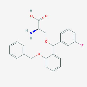 (2R)-2-amino-3-[(3-fluorophenyl)-(2-phenylmethoxyphenyl)methoxy]propanoic acid